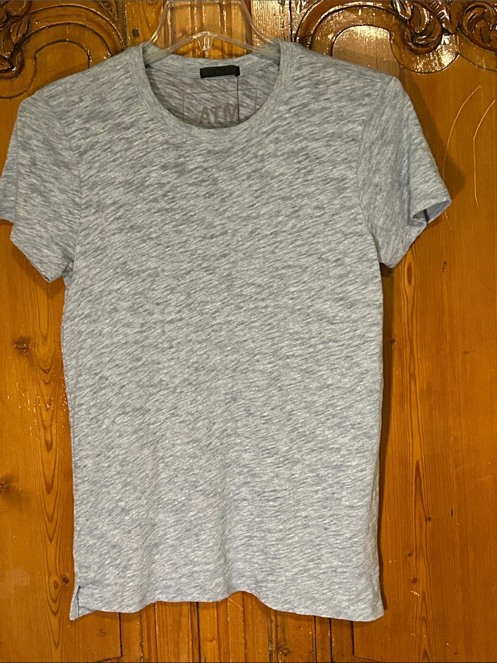 NEW ATM Schoolboy Slub Tee in Light Heather Blue. Small